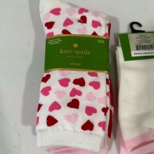 Kate Spade hearts socks 3 pairs new